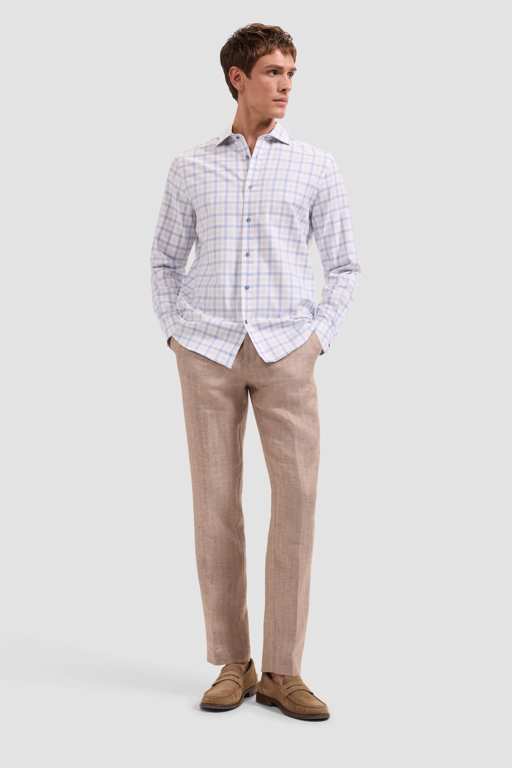 LONG SLEEVE AXEL WOVEN SHAPED SPORT SHIRT - Long Sleeved Shirts - Novaman