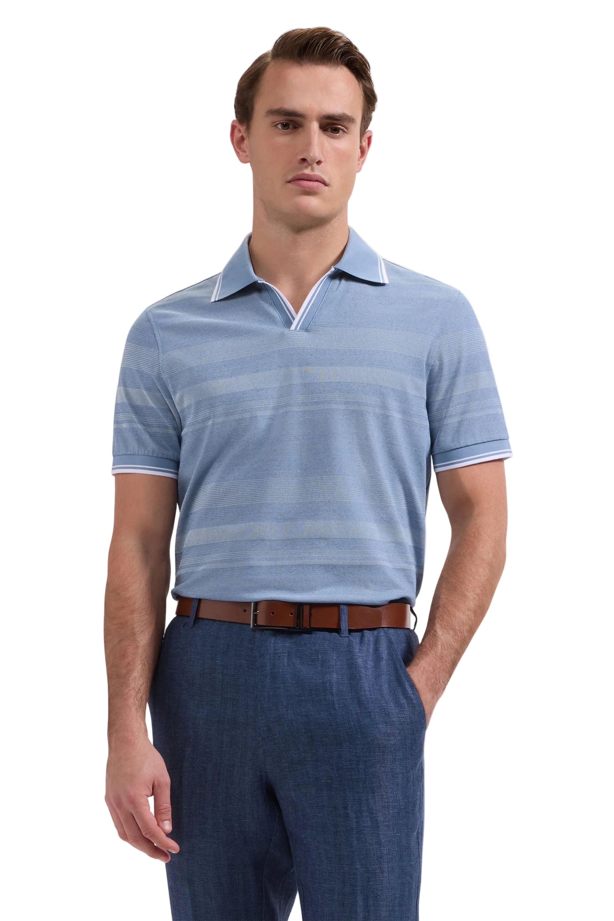 SHORT SLEEVE JOHNNY COLLAR POLO - Polos - Novaman