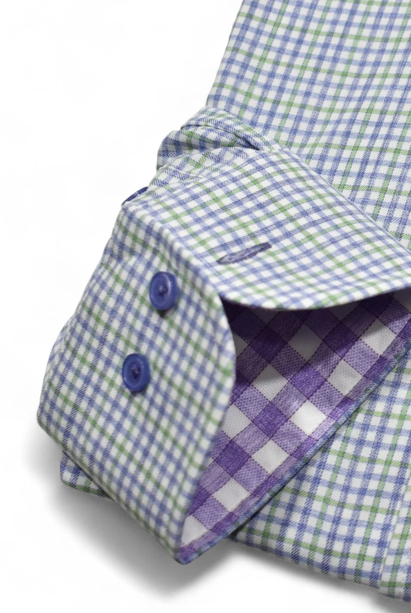 FINE PLAID DRESS SHIRT - Long Sleeved Shirts - Novaman