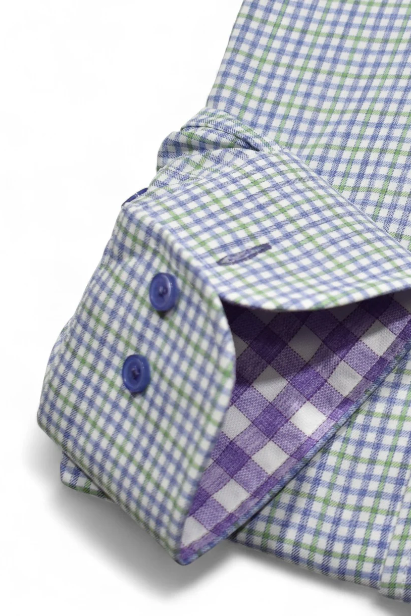 FINE PLAID DRESS SHIRT - Long Sleeved Shirts - Novaman