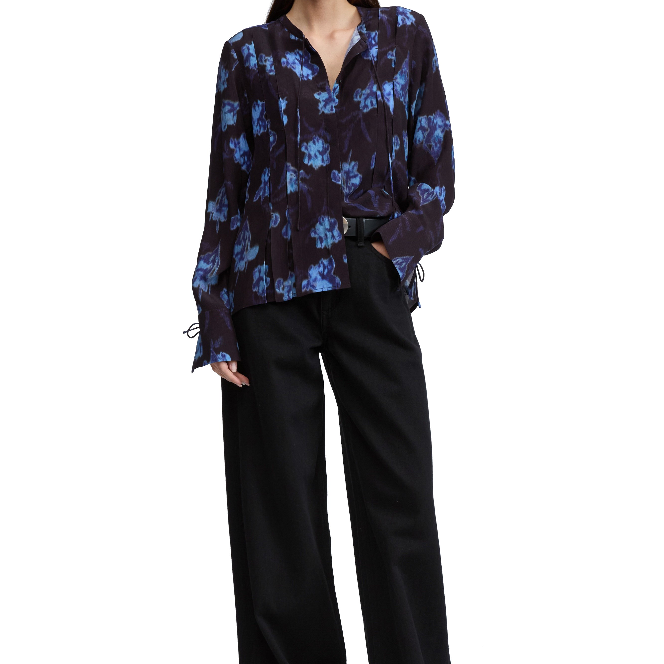 ARDEN PRINTED PLEATED BLOUSE - Blouses - Sassanova