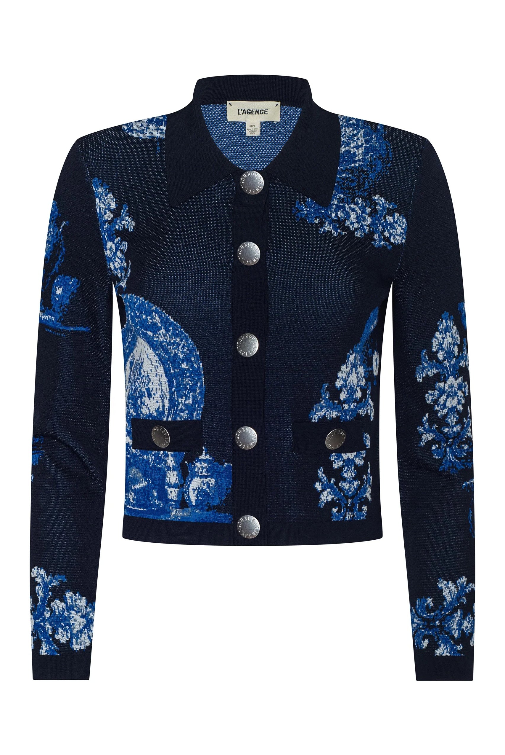 OSIRIS JACQUARD COLLARED CARDI - sassanova