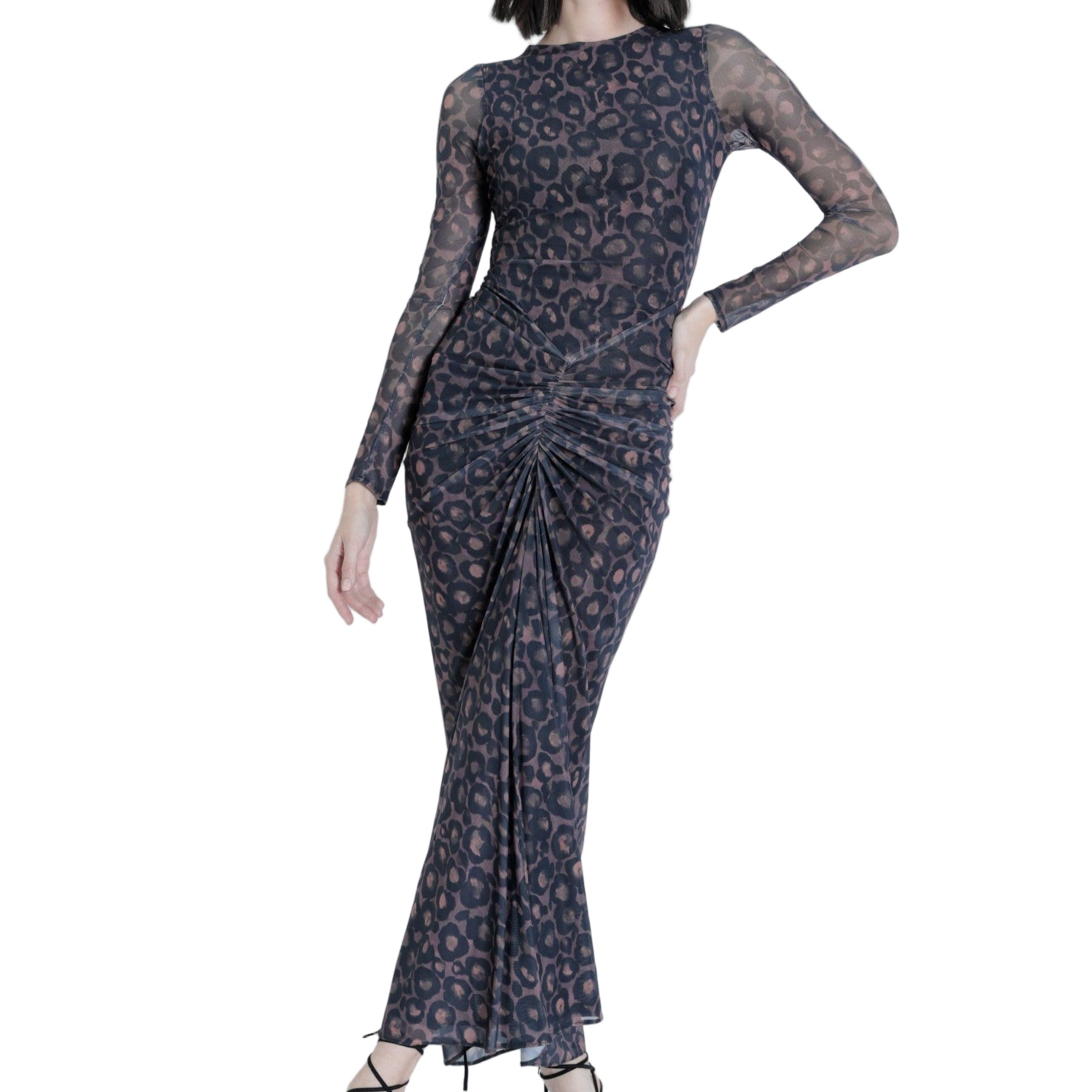 ARIANA MESH PRINT MAXI DRESS-Sassanova