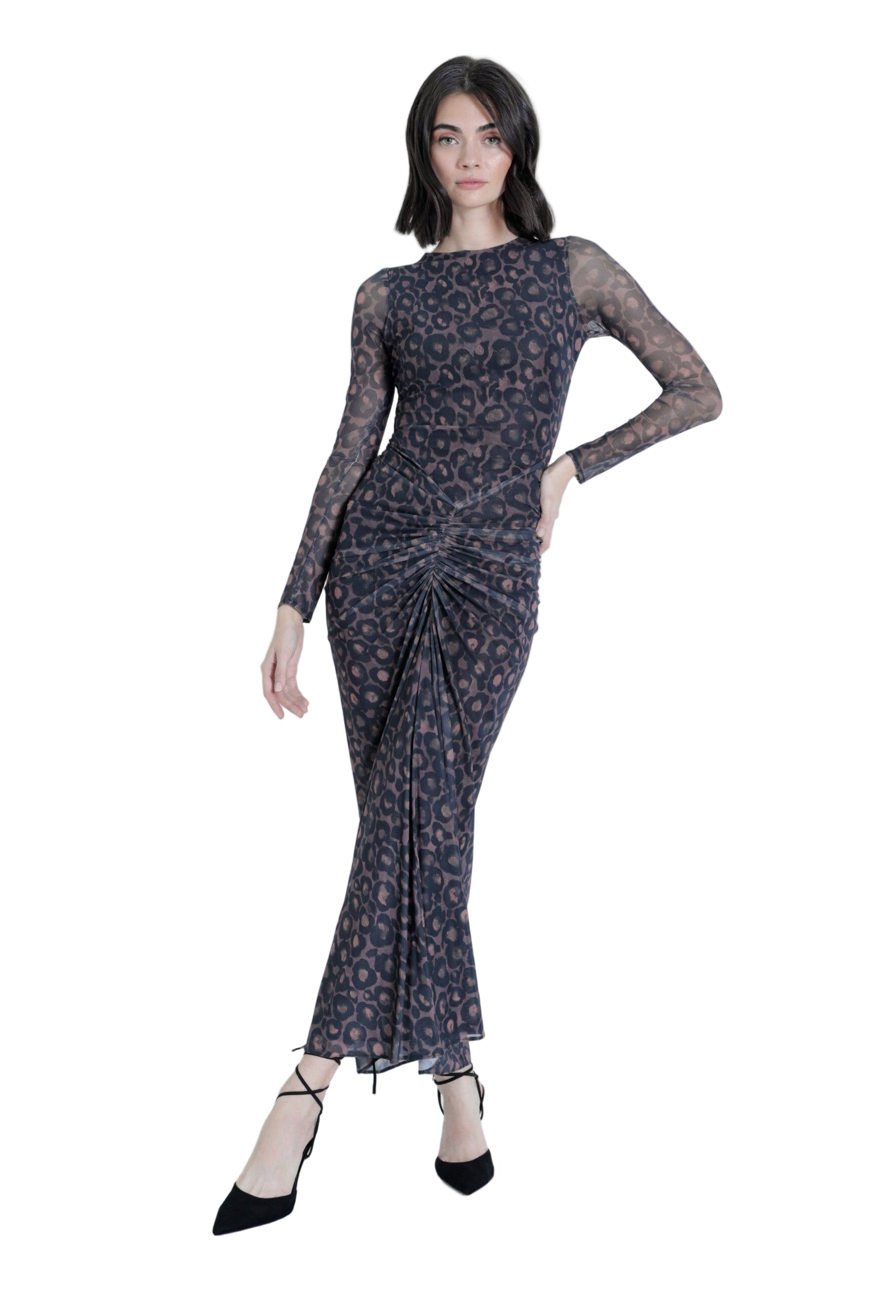 ARIANA MESH PRINT MAXI DRESS-Sassanova