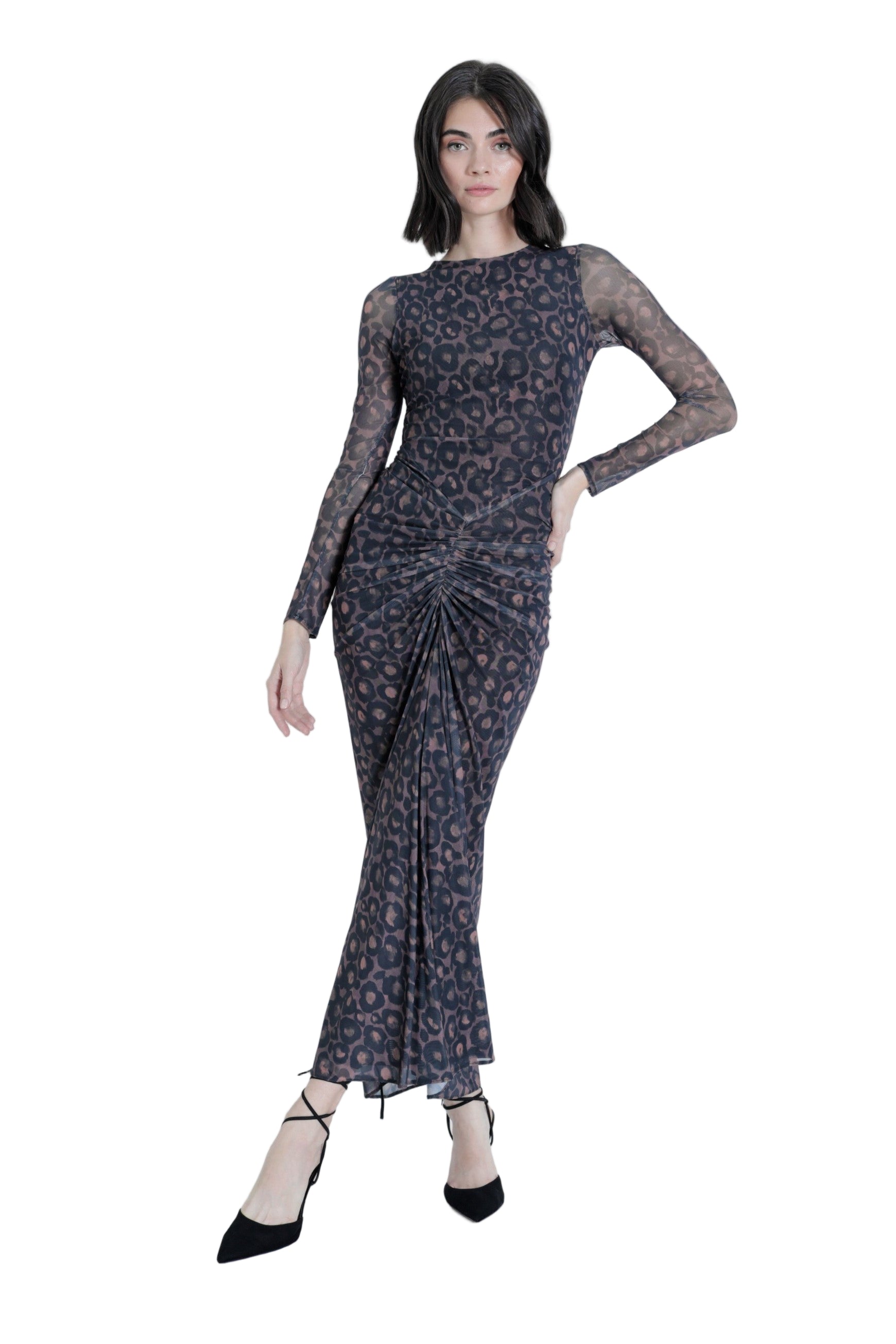 ARIANA MESH PRINT MAXI DRESS-Sassanova