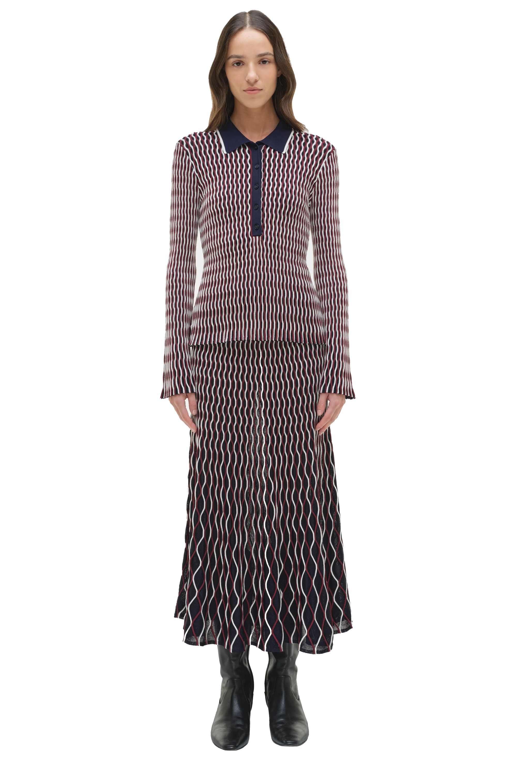 COLLEEN L/S POLO TOP - Blouses - Sassanova