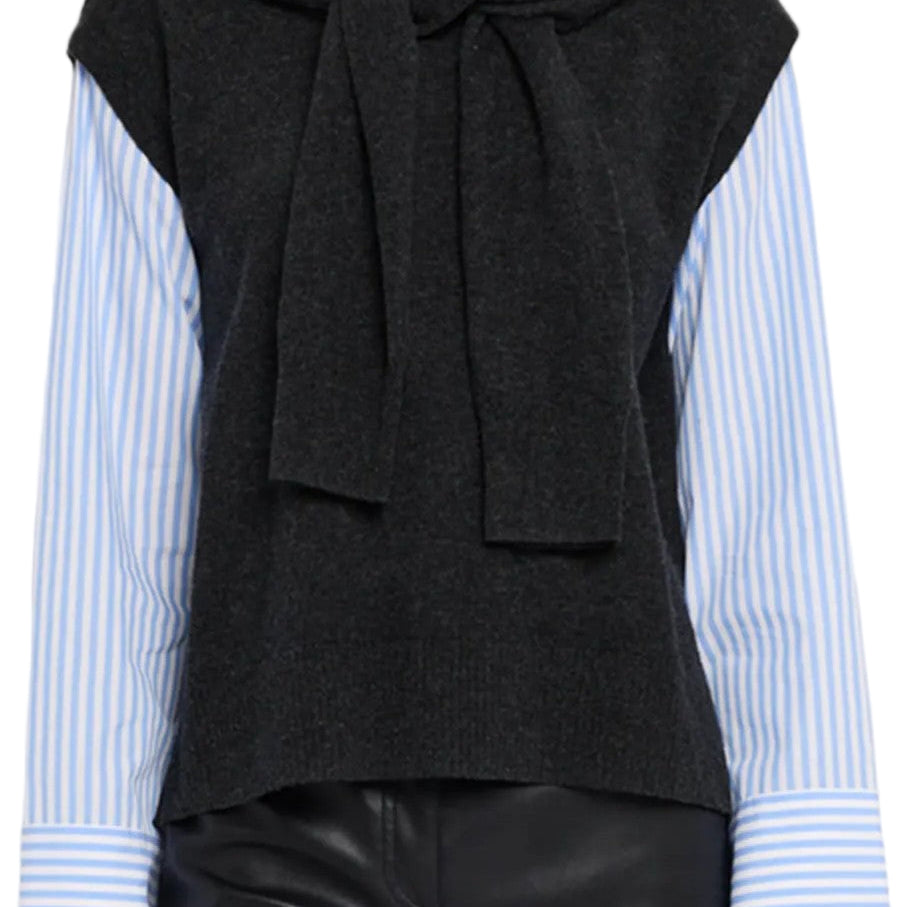 CASHMINO MIXED MEDIA LAYERED TURTLENECK-Sassanova