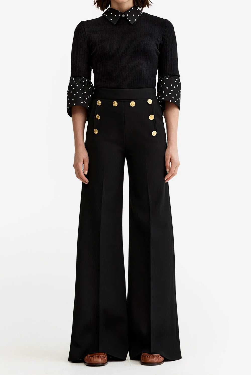 NAUTICAL WIDE LEG PANT - Pants - Sassanova