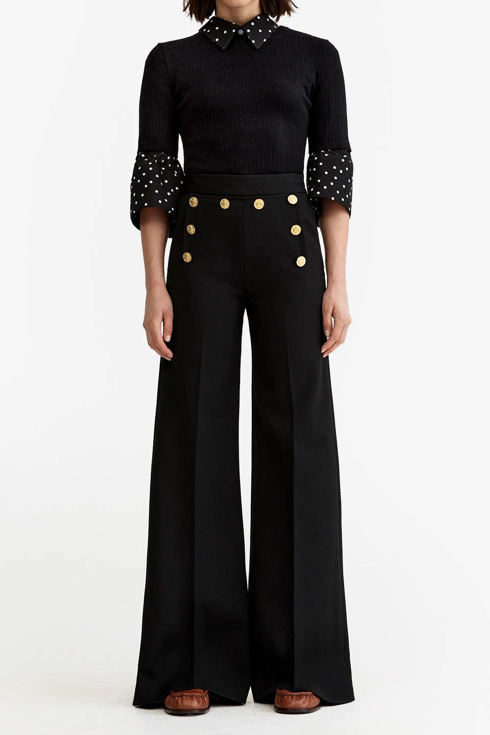 NAUTICAL WIDE LEG PANT - Pants - Sassanova