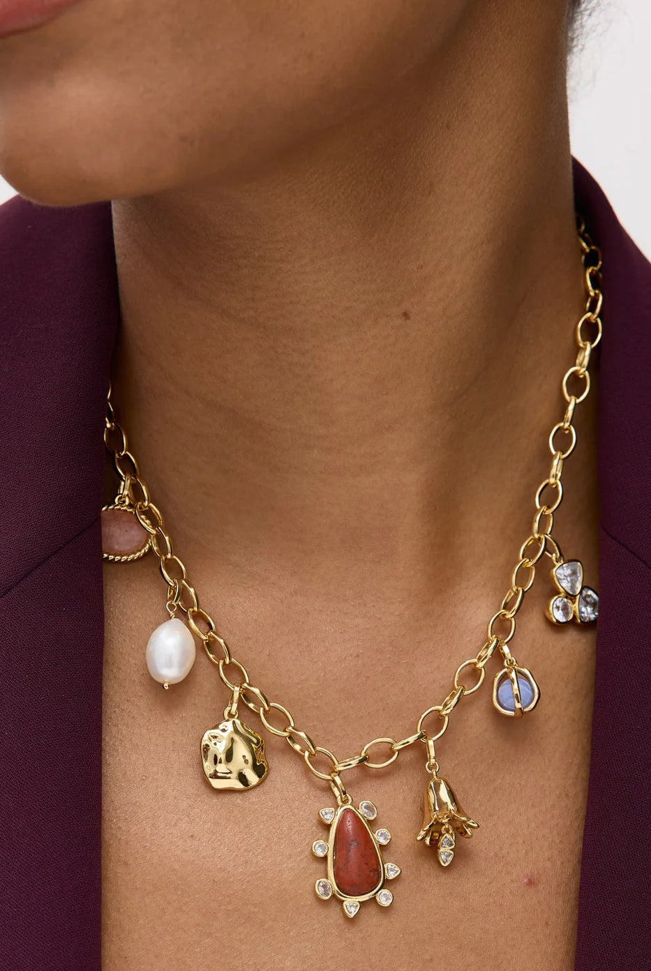 ARLET CHARM NECKLACE- GLD MULTI - Sassanova