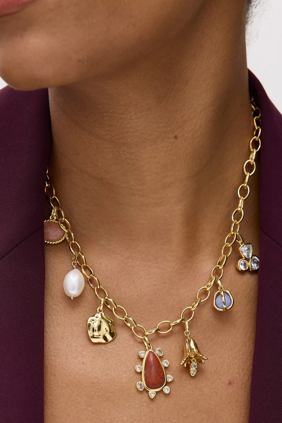 ARLET CHARM NECKLACE- GLD MULTI - Sassanova