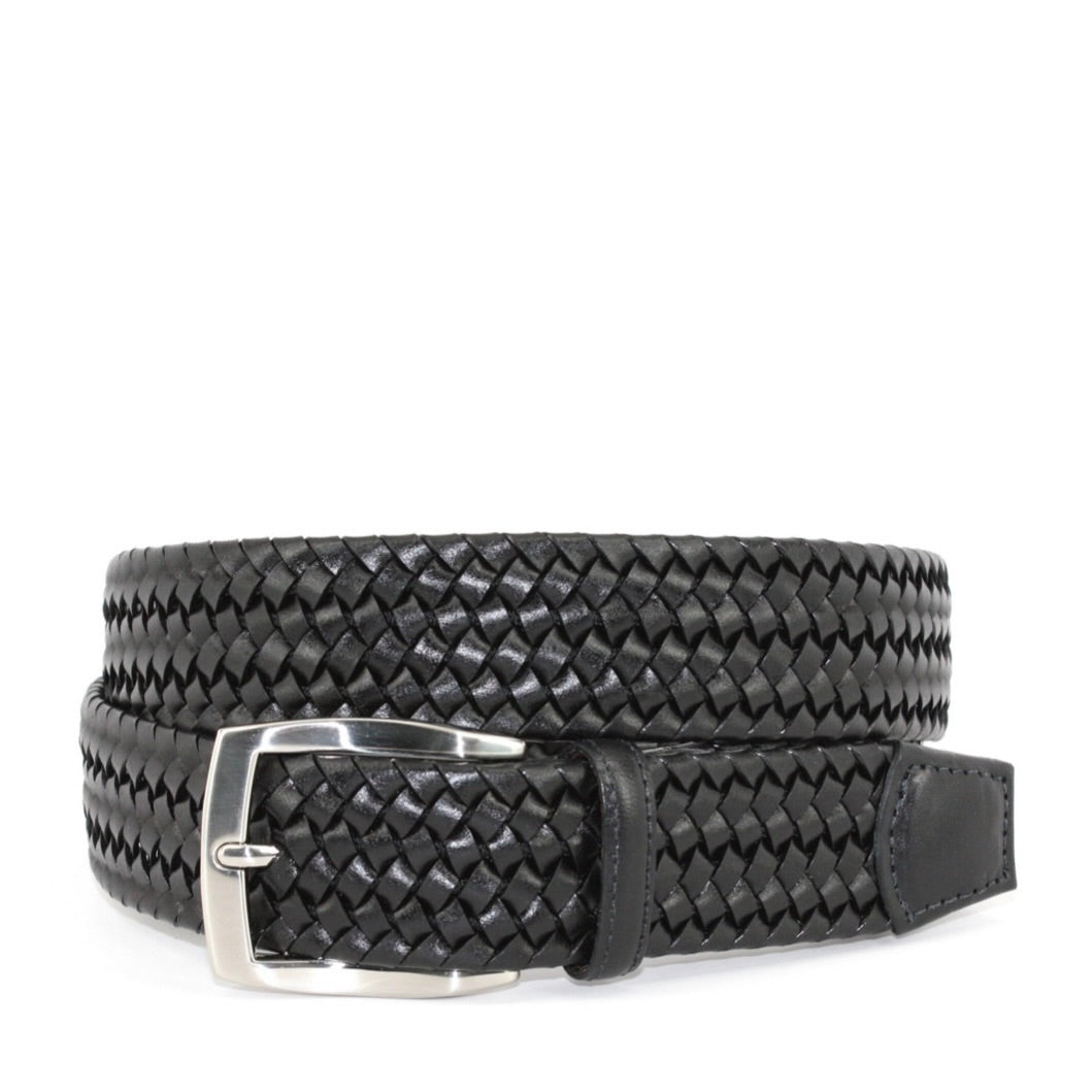 ITALIAN WOVEN STRETCH LEATHER BELT