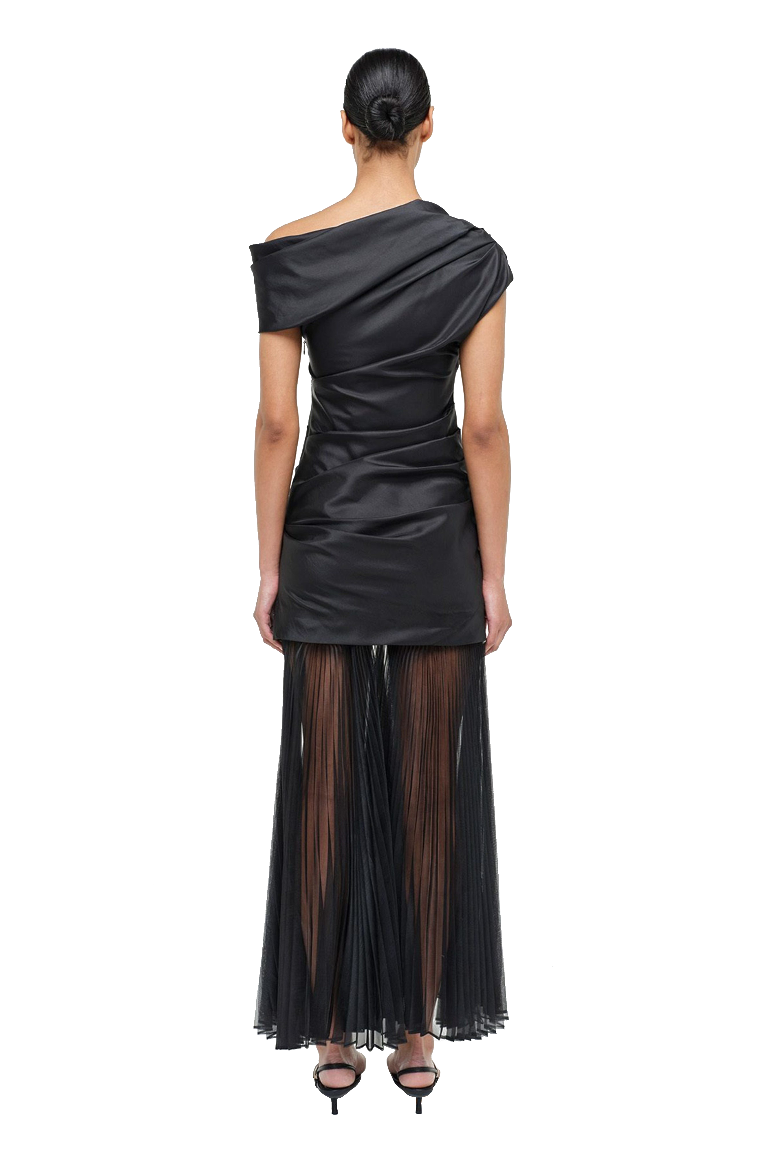 AMMALIE COMBO MIDI DRESS BLACK - sassanova