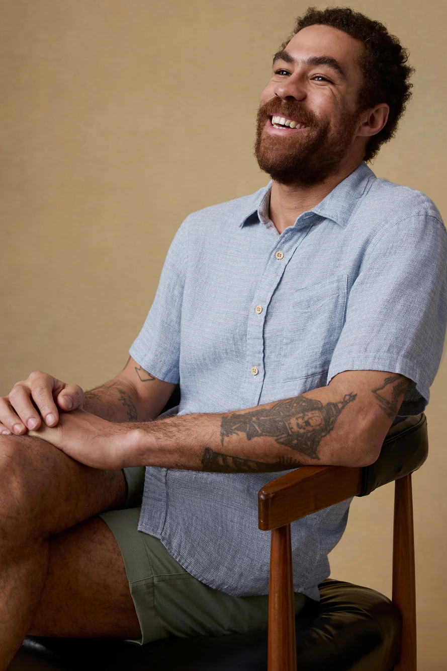 SHORT SLEEVE PALMA LINEN SHIRT - Short Sleeved Shirts - Novaman