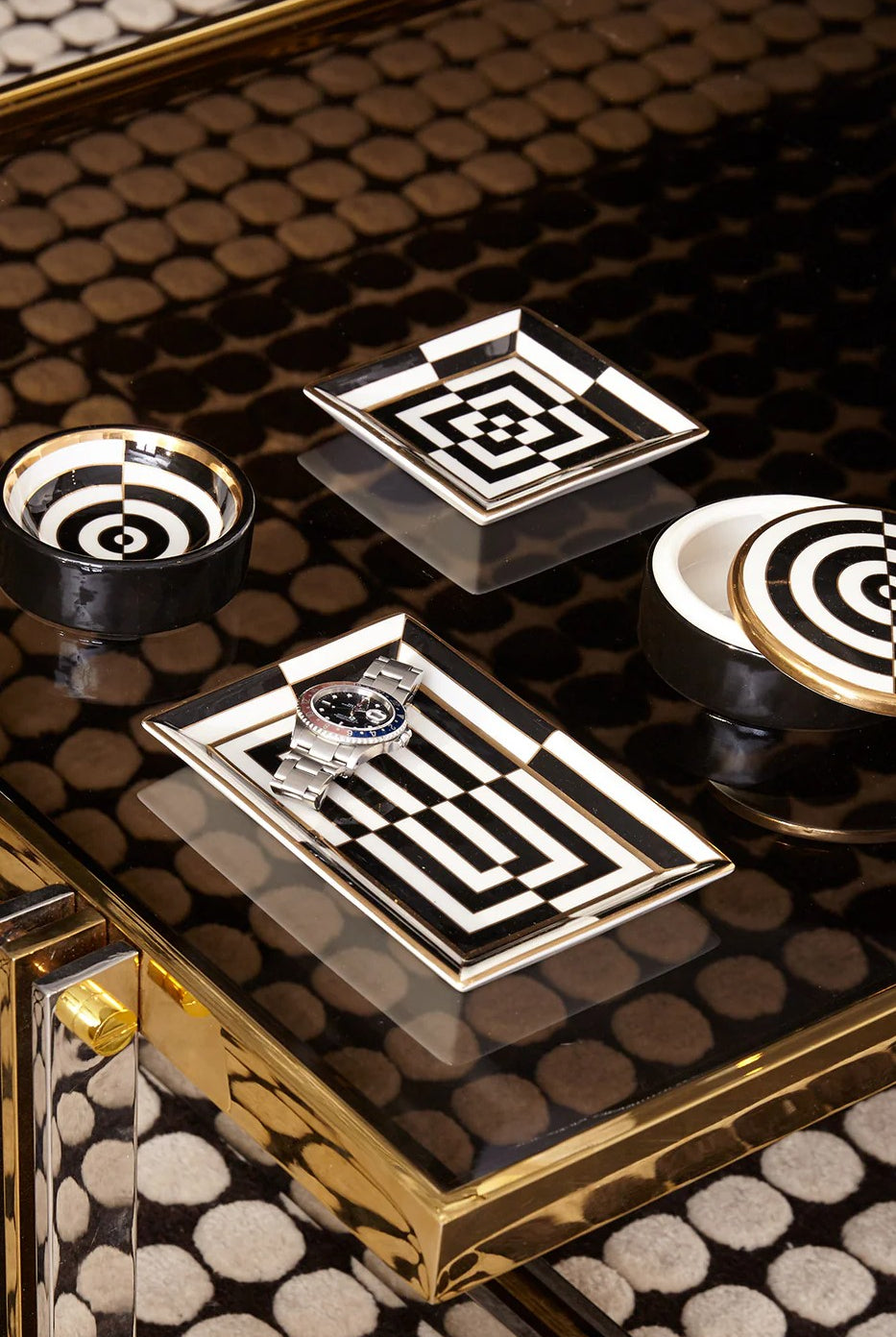 OP ART RECTANGLE TRAY - Jewelry Trays - Sassanova