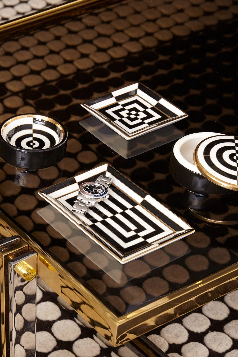 OP ART RECTANGLE TRAY - Jewelry Trays - Sassanova