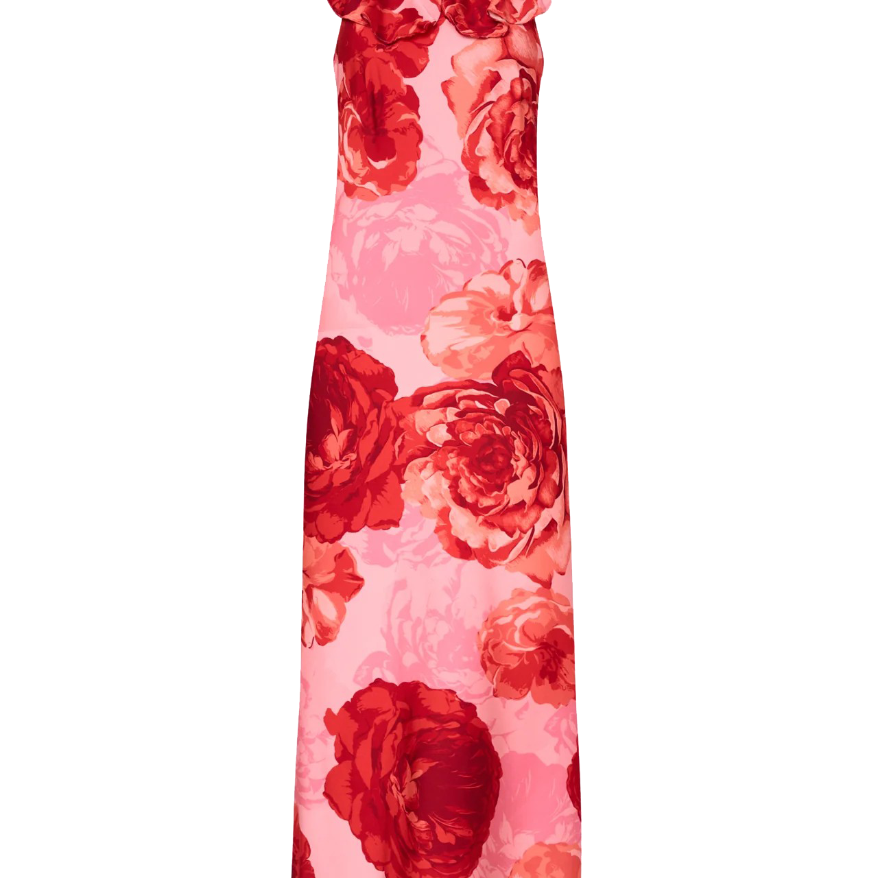 SCARLETT PRINTED RUFFLE NECK DRESS - Dresses - Sassanova