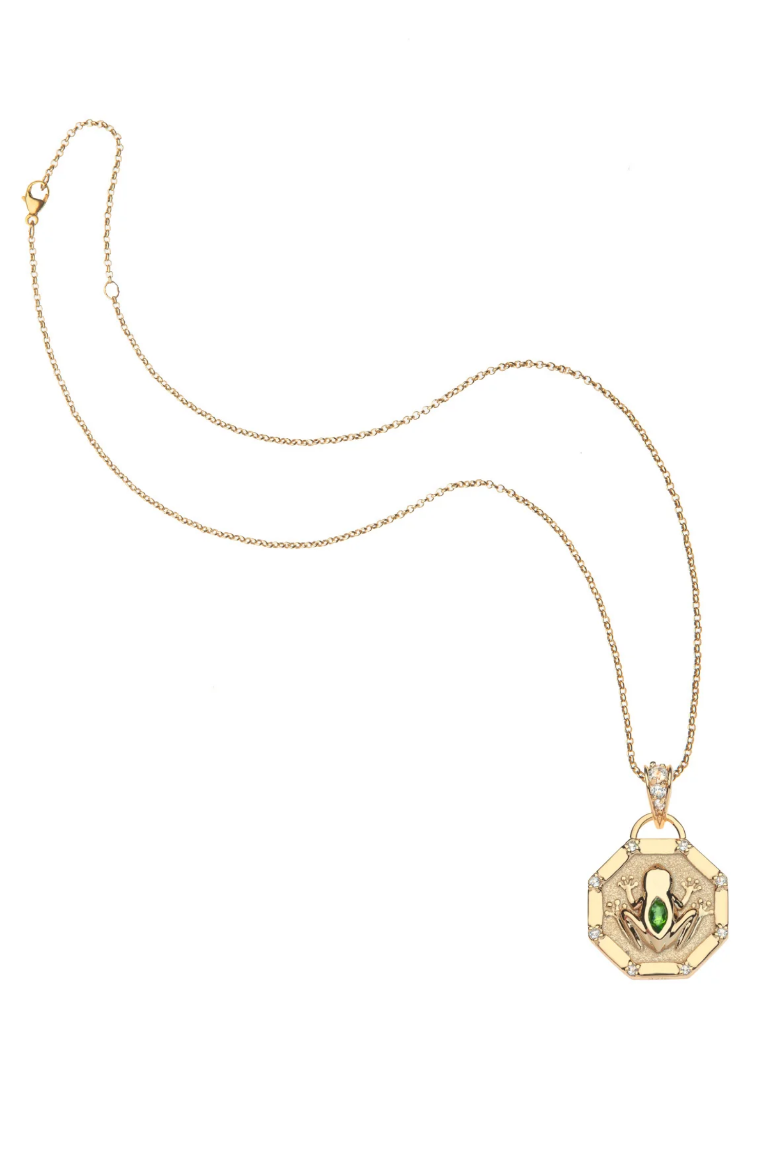 LUCKY FROG PETITE EMBELLISHED COIN NECKLACE- CLASSIC ROLO CHAIN Sassanova