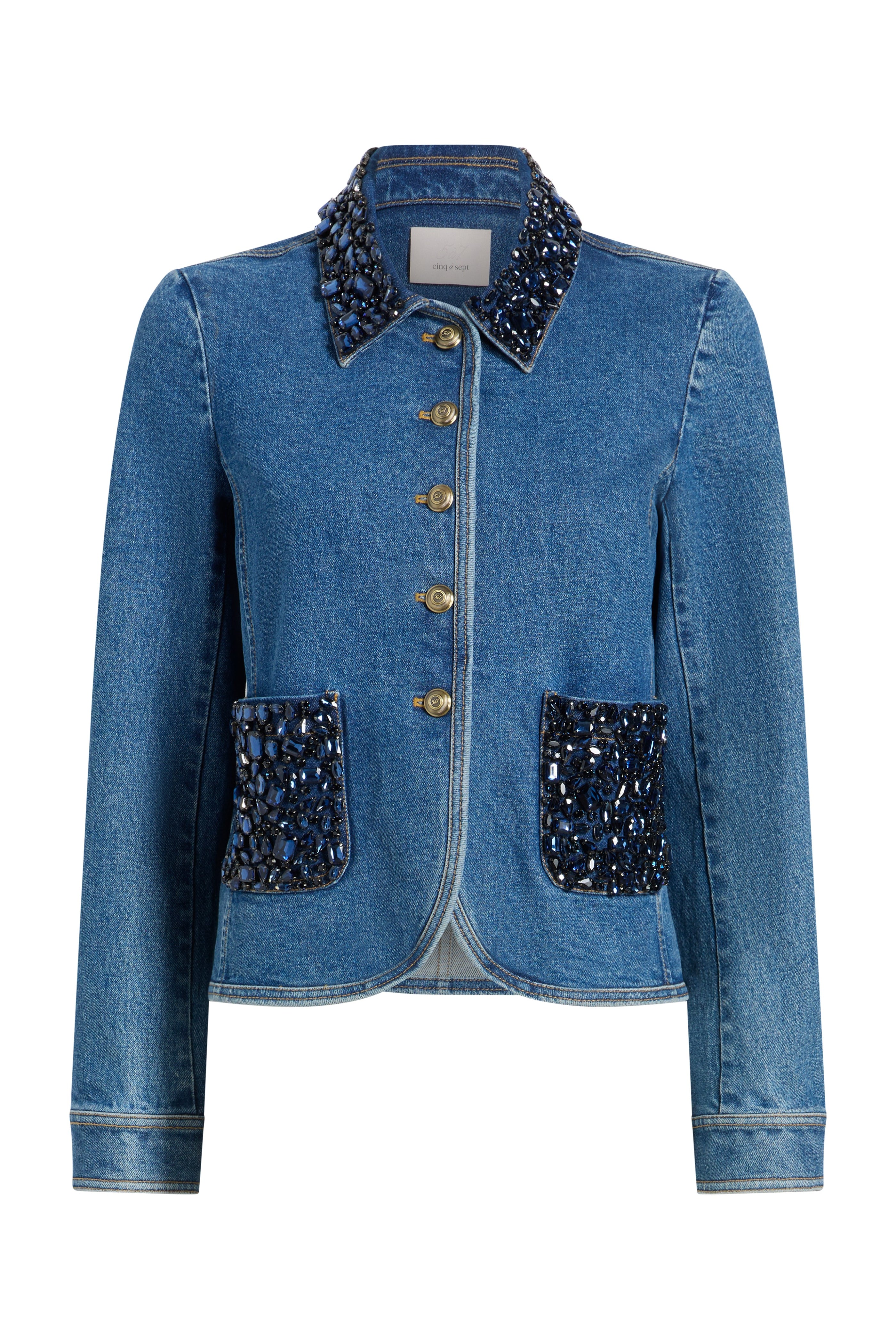 RHINESTONE DENIM AMARA JACKET - Sassanova