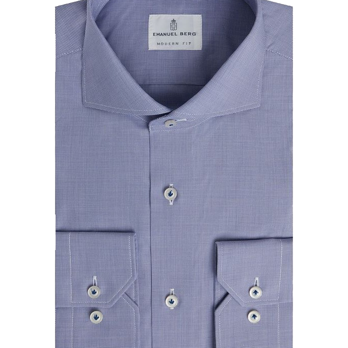 CHECKED COTTON LUXURY DRESS SHIRT - Long Sleeved Shirts - Novaman