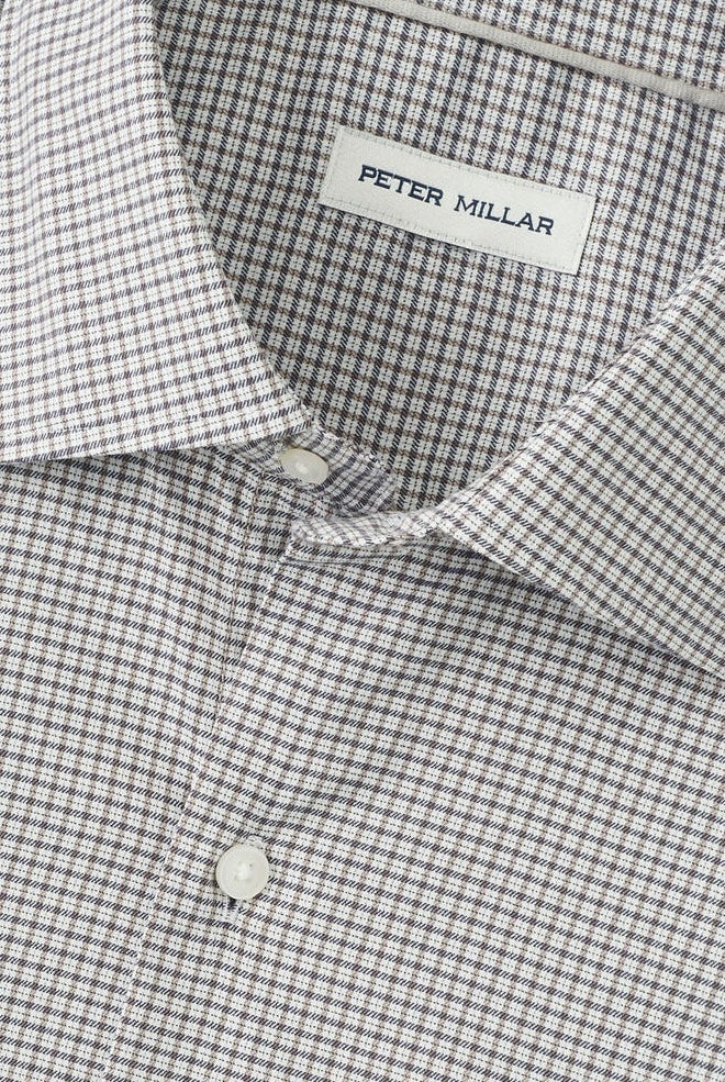 JACKSON CROWN LITE SPORT SHIRT with long sleeves and a brown and white plaid print-novaman