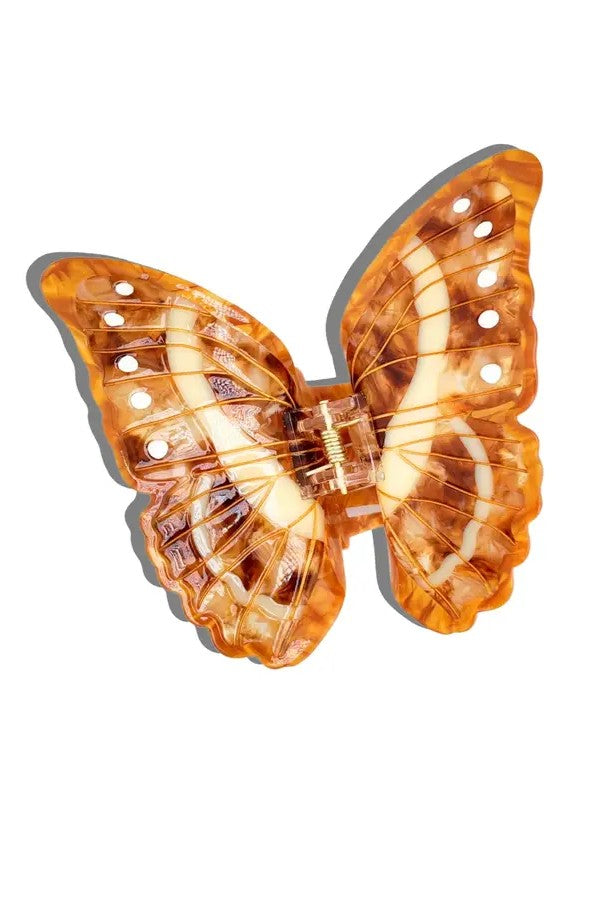 HAND PAINTED BROWN MORPHO BUTTERFLY HAIR CLIP - sassanova