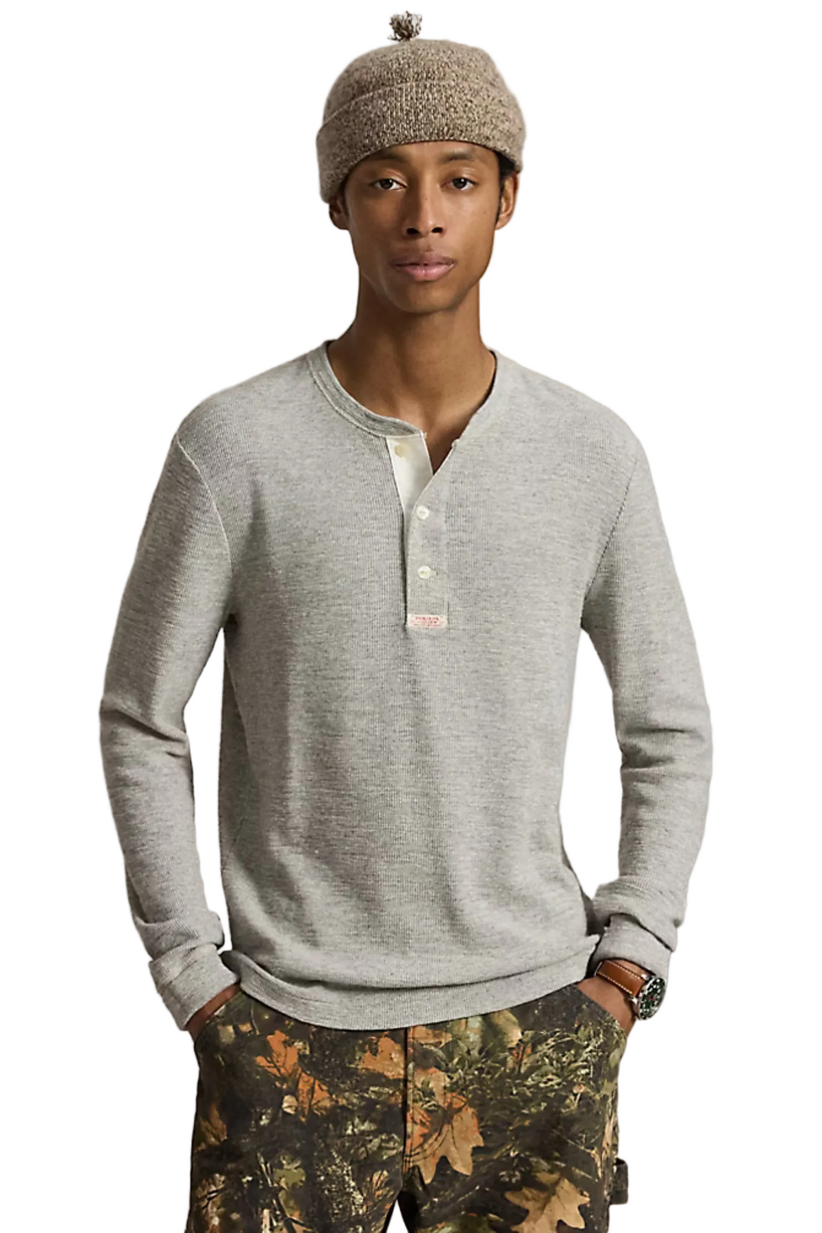 LONG SLEEVE WAFFLE HENLEY TSHIRT Sassanova / Novaman