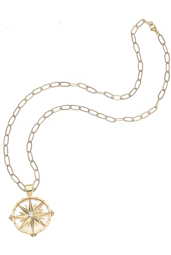 FOREVER GUIDING STAR MOP PENDANT- SATELLITE CHAIN - sassanova