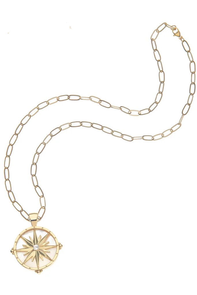FOREVER GUIDING STAR MOP PENDANT- SATELLITE CHAIN - sassanova