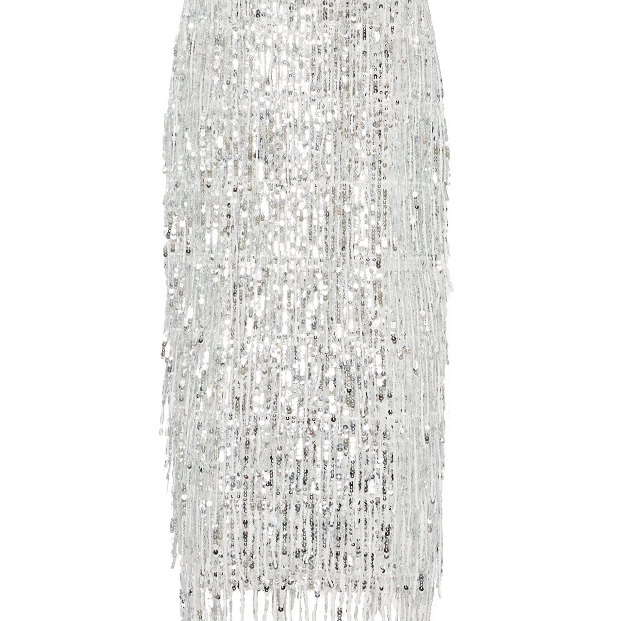 ROXANNE FRINGE SEQUIN MIDI SKIRT - sassanova