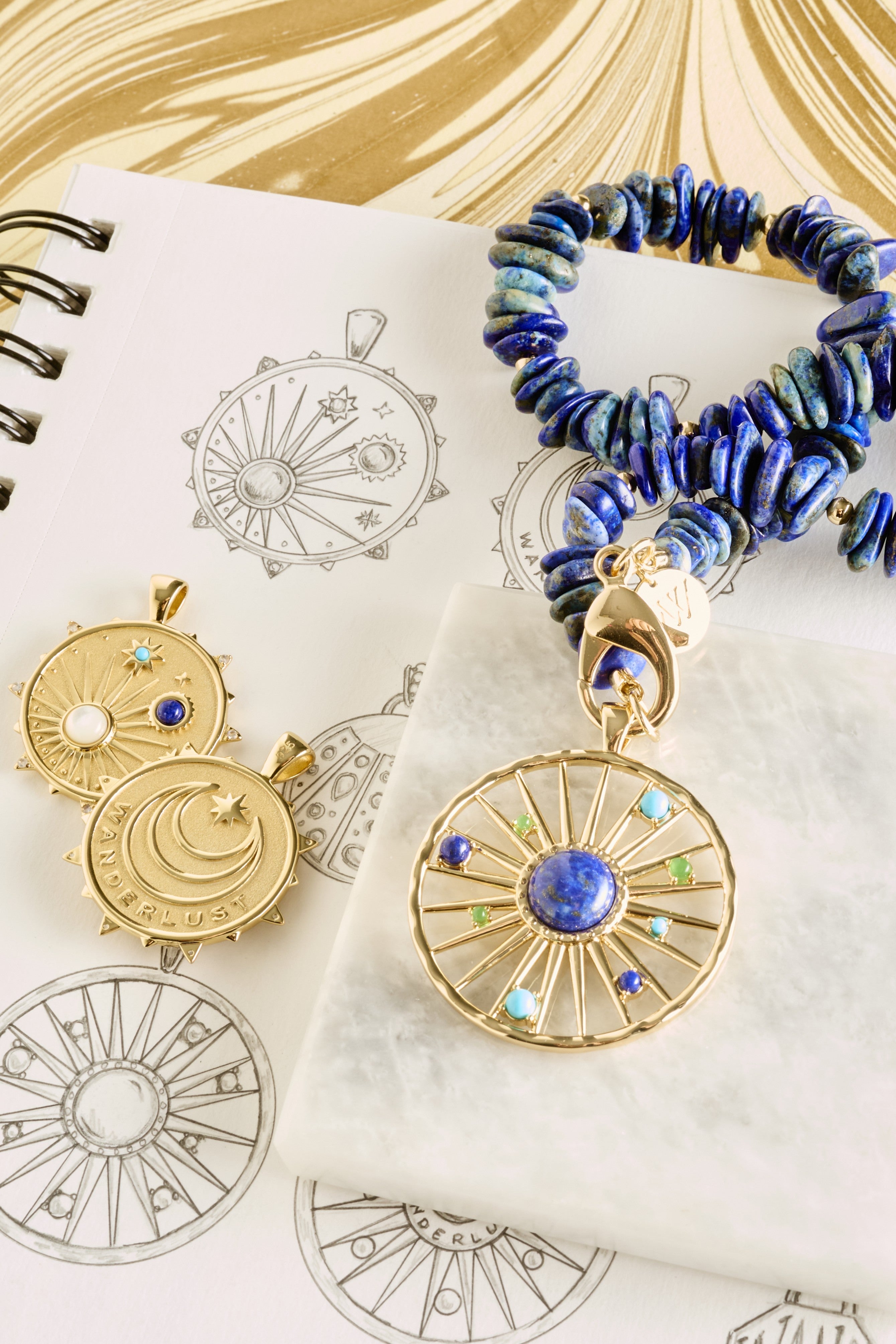 WANDERLUST STARBURST ORIGINAL NECKLACE- CLASSIC ROLO CHAIN - Necklaces - Sassanova