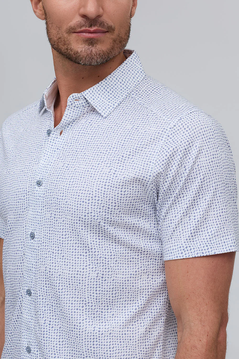 MINI DASH PRINTED SHORT SLEEVE SPORT SHIRT - Short Sleeved Shirts - Novaman
