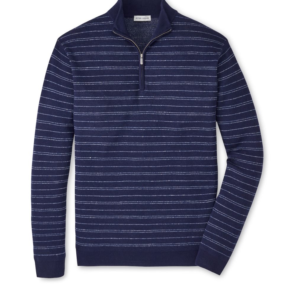 SARATOGA STRIPED QUARTER-ZIP SWEATER - Sweaters - Novaman