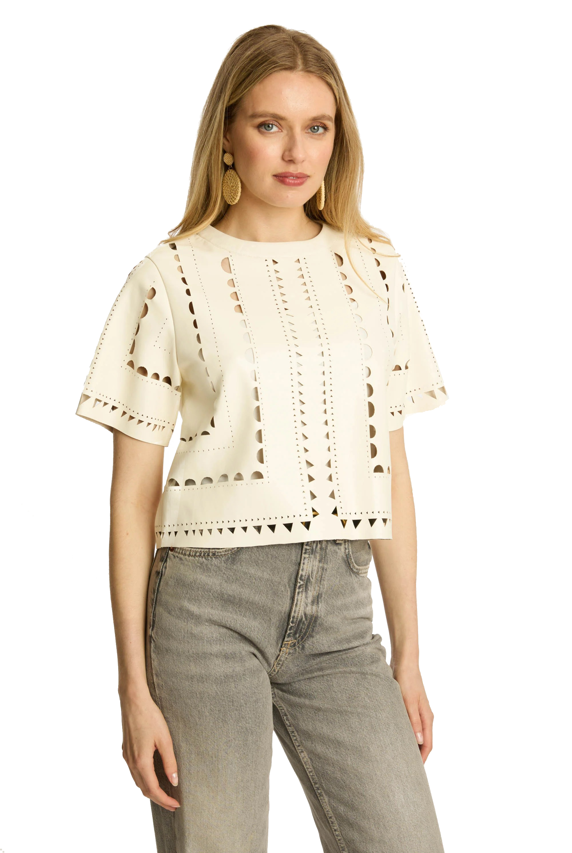 ANISA VEGAN LEATHER TOP - Sassanova