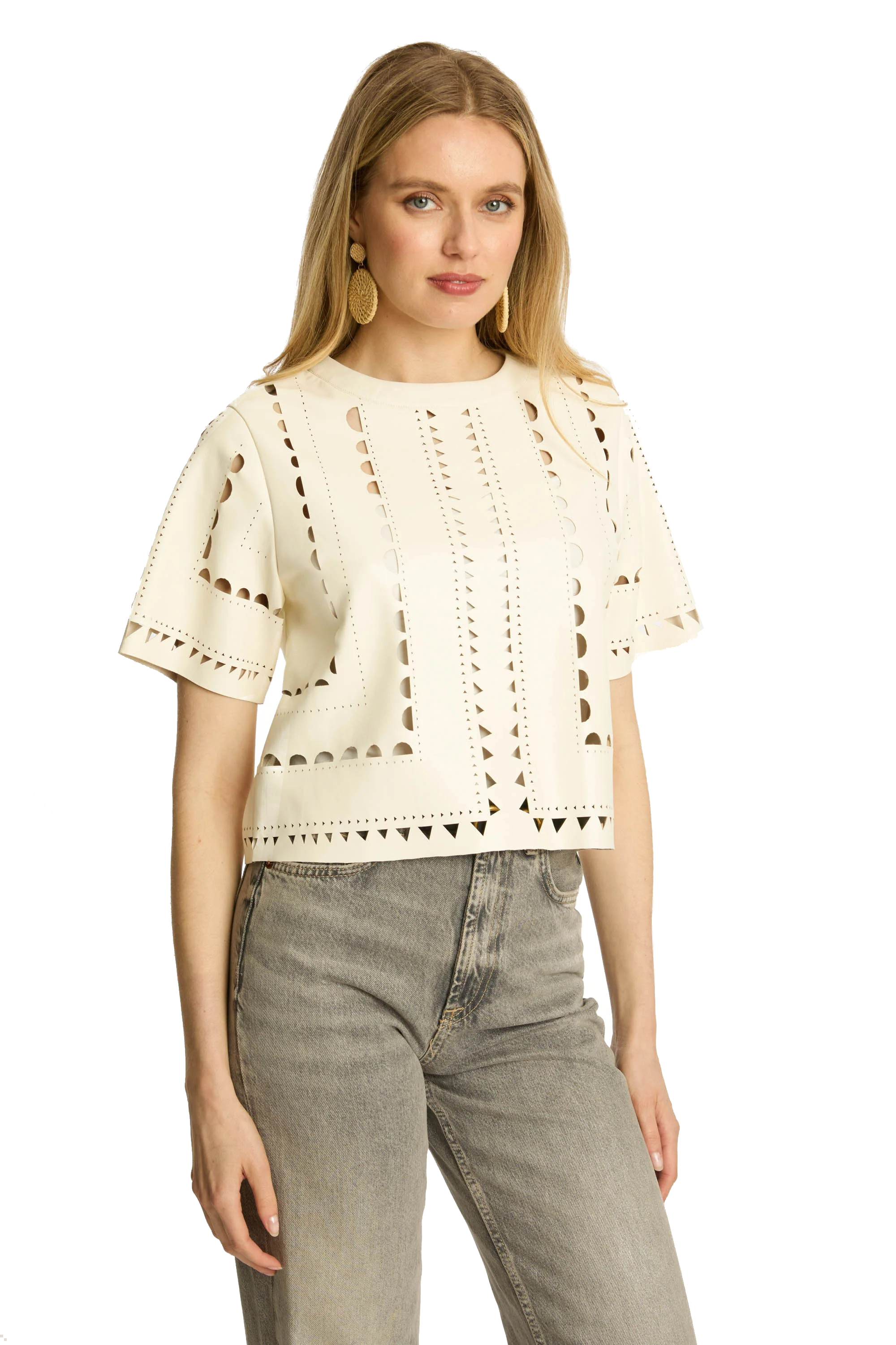 ANISA VEGAN LEATHER TOP - Sassanova