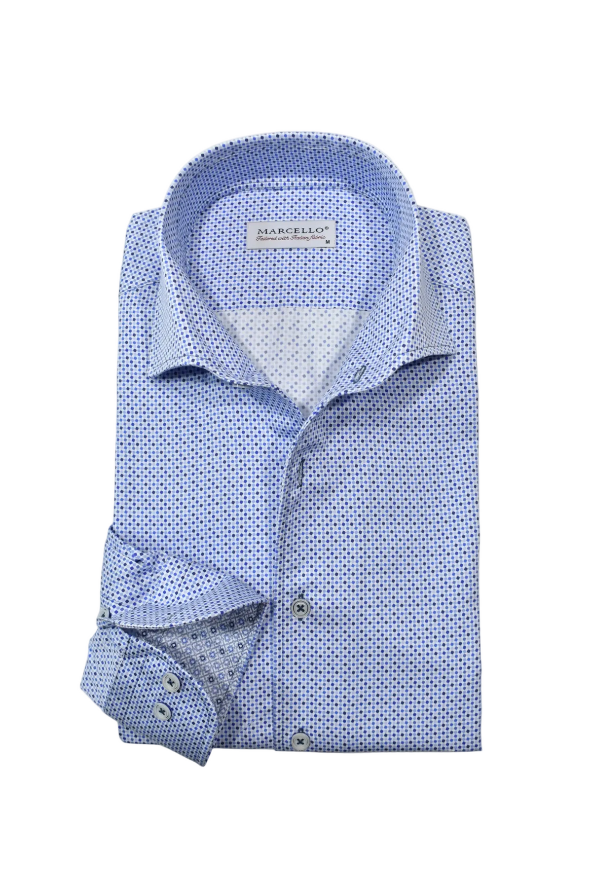 LONG SLEEVE DOTTED BLUES DRESS SHIRT Sassanova / Novaman