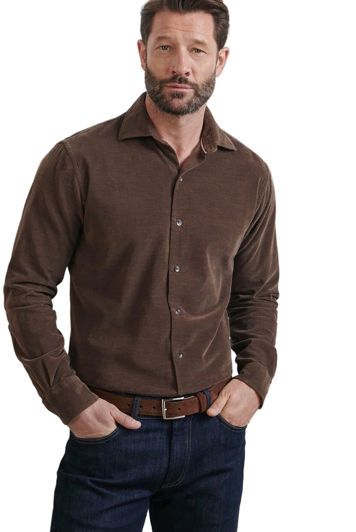 ASPEN COTTON CASHMERE CORDUROY SPORT SHIRT - Long Sleeved Shirts - Novaman