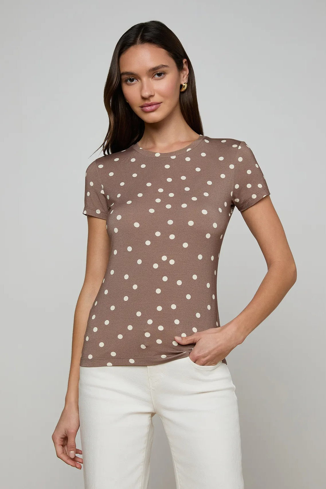 RESSI SHORT SLEEVE POLKA DOT TEE - T-shirts - Sassanova