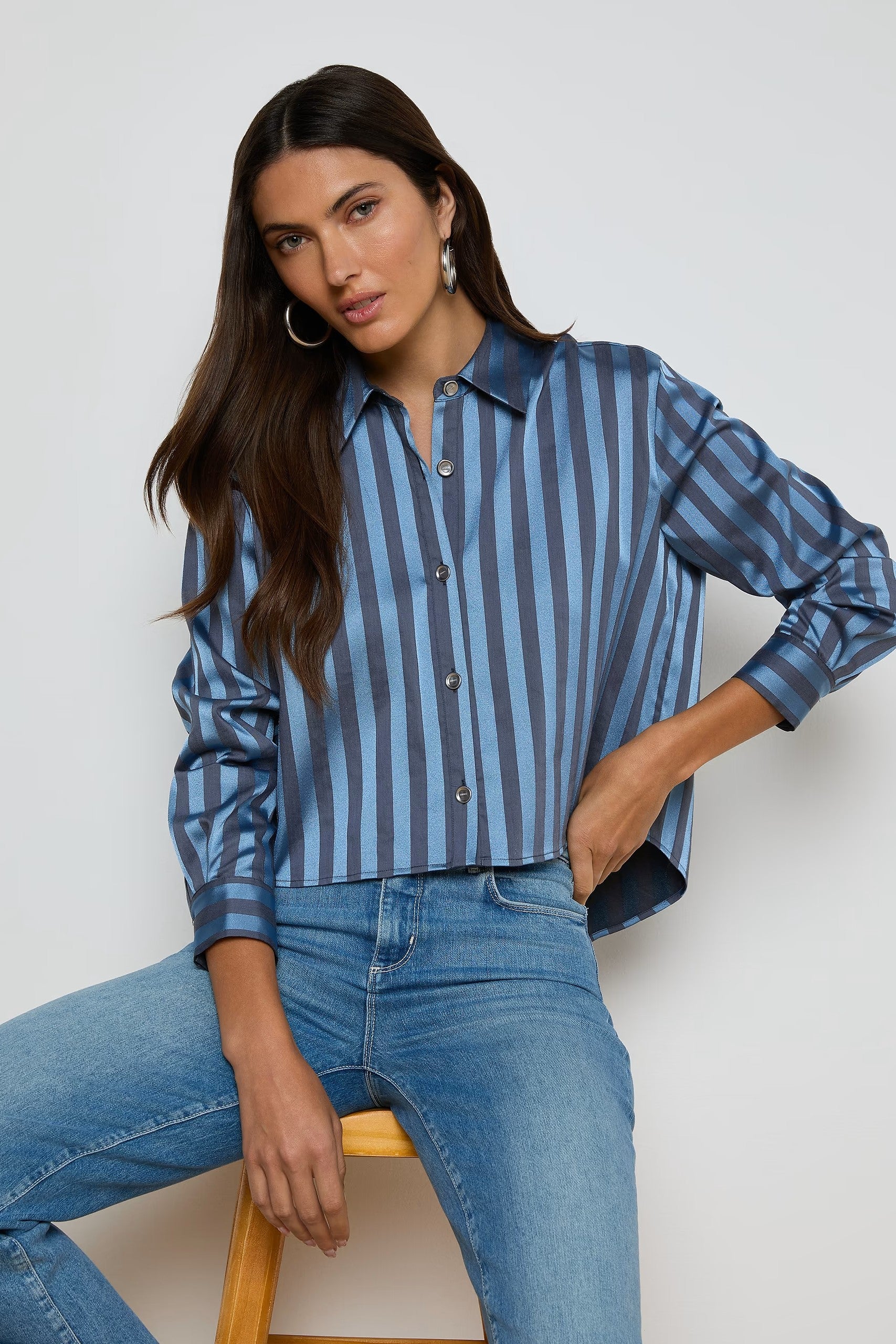 COSETTE CROP HIGH LOW SHIRT - Blouses - Sassanova