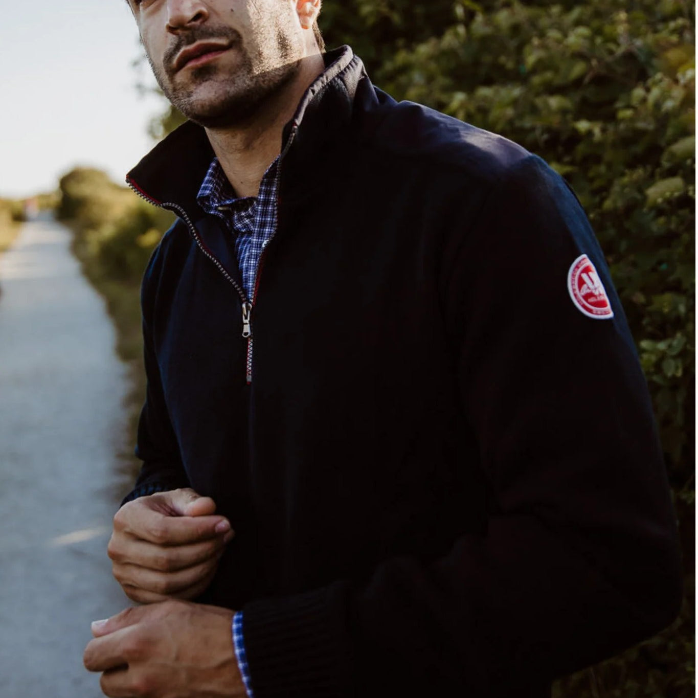 GREGOR 1/4 ZIP COTTON - sassanova