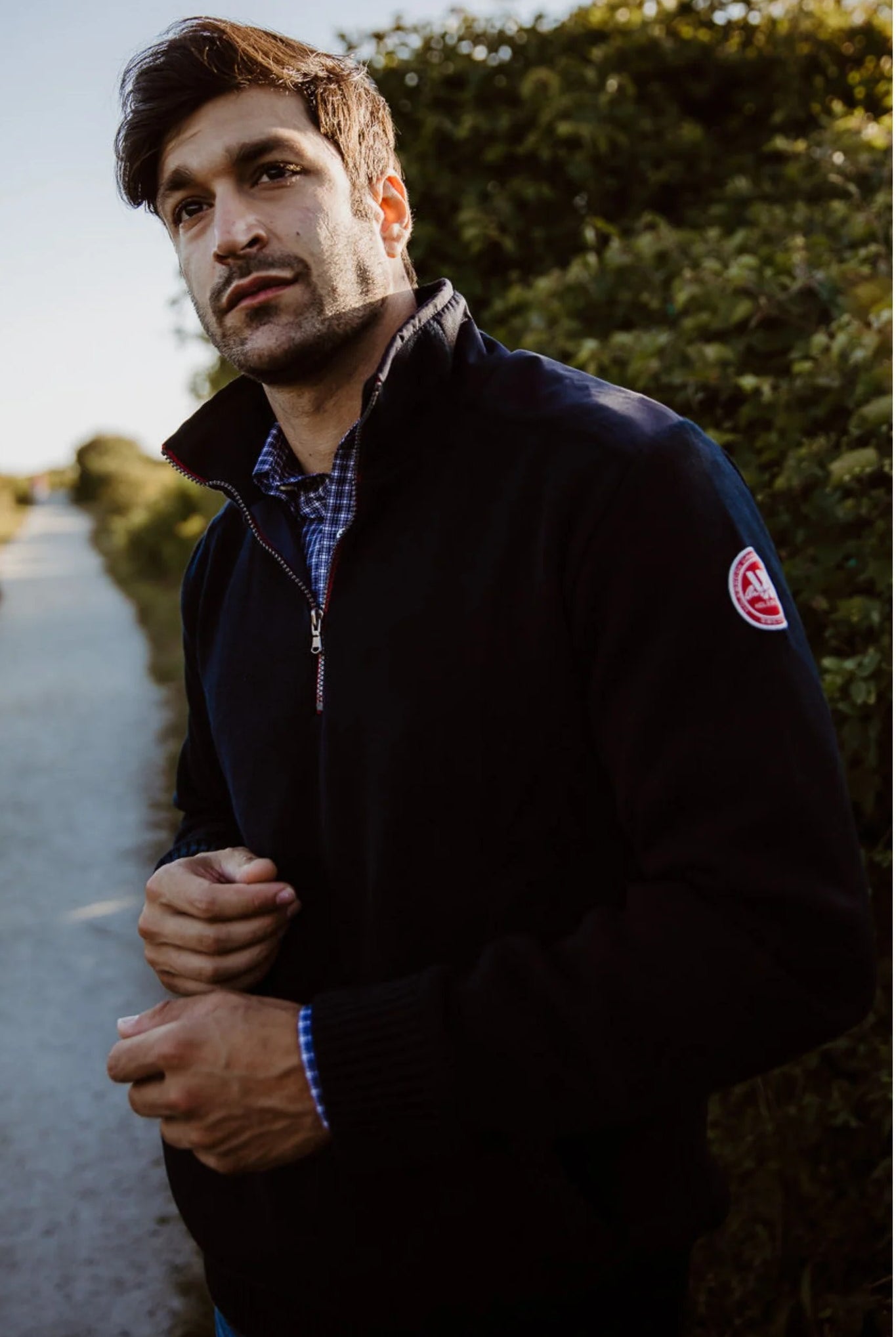 GREGOR 1/4 ZIP COTTON - sassanova