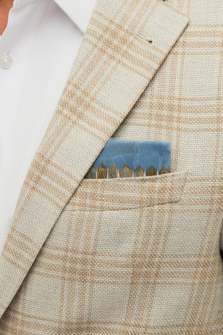 DENNERY POCKET SQUARE BLUE - Ties and Pocket Squares - Novaman