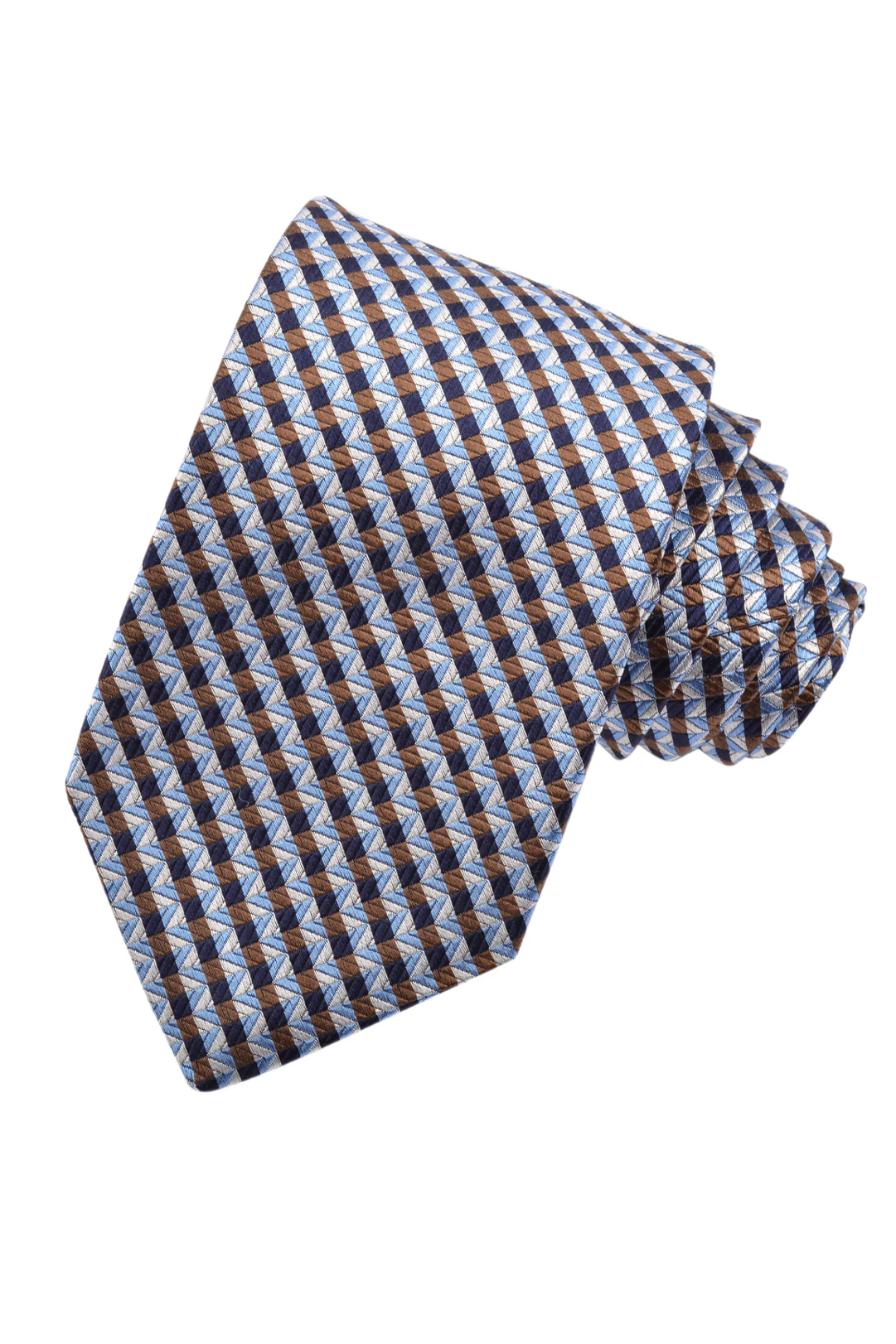 HERRINGBONE PLAID TIE MOCHA OS - Ties - Novaman