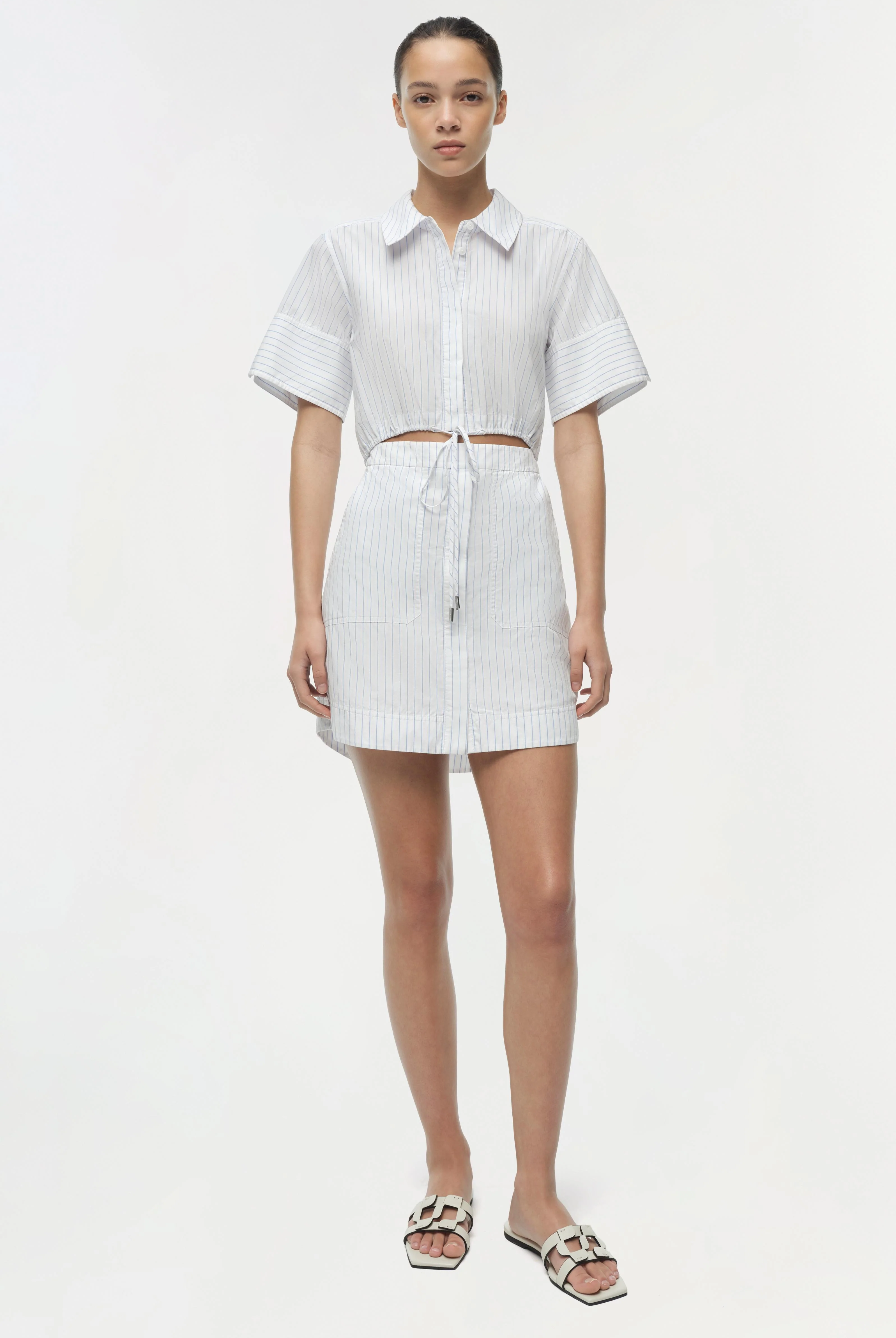 MARCY COTTON MINI SHIRT DRESS - Dresses - Sassanova
