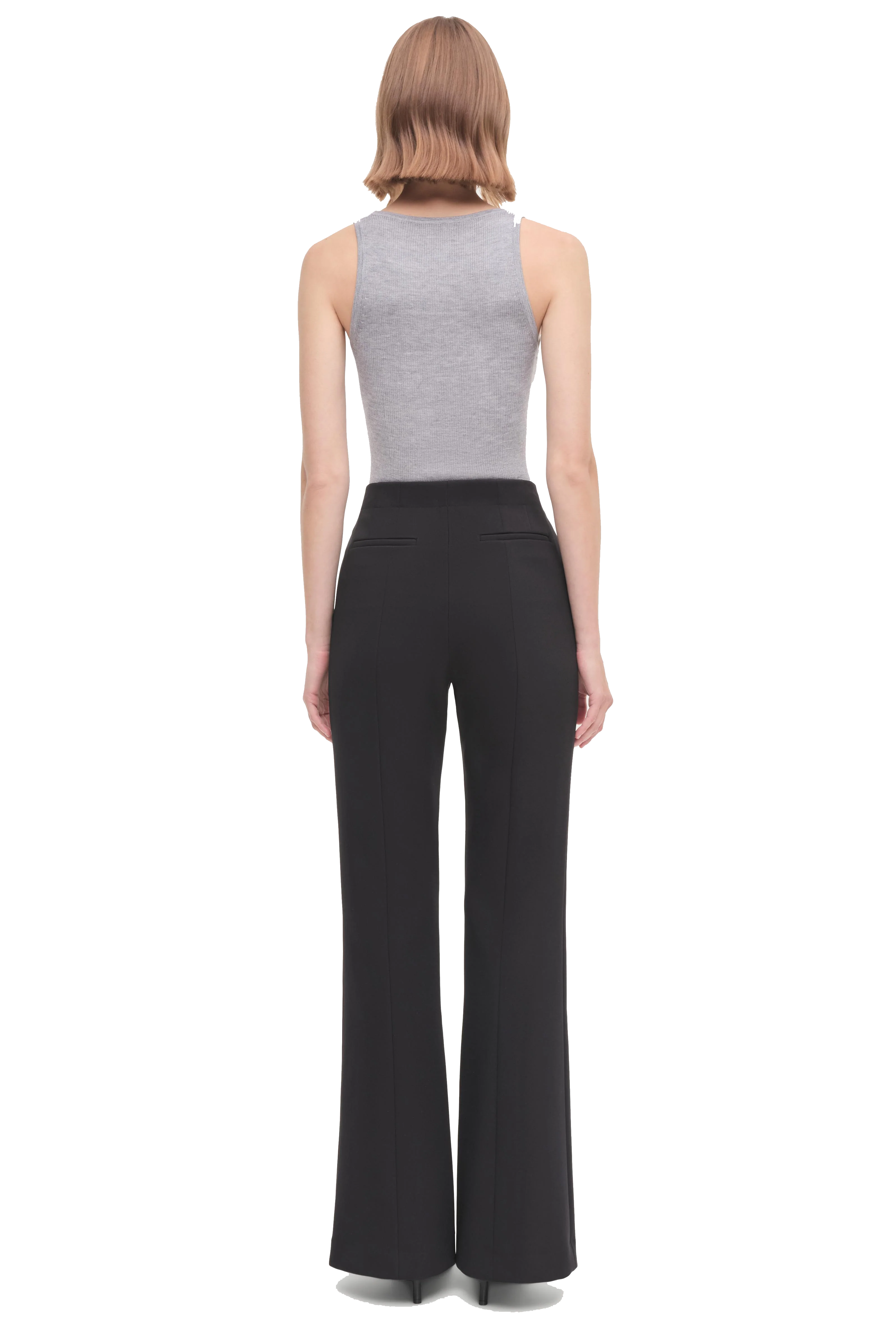 black flared long trousers-sassanova