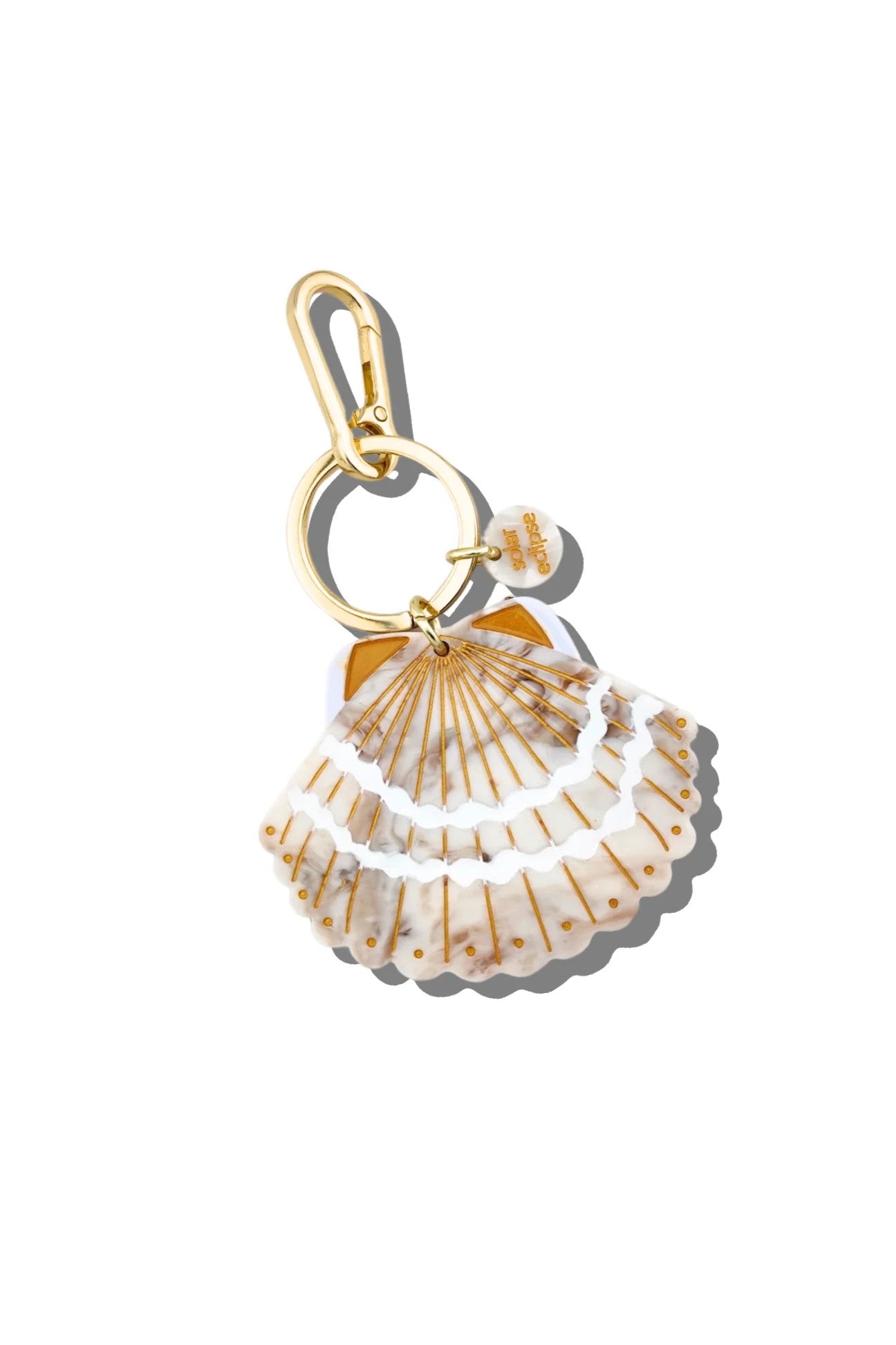 HAND PAINTED SEASHELL BAG CHARM & KEYCHAIN - sassanova
