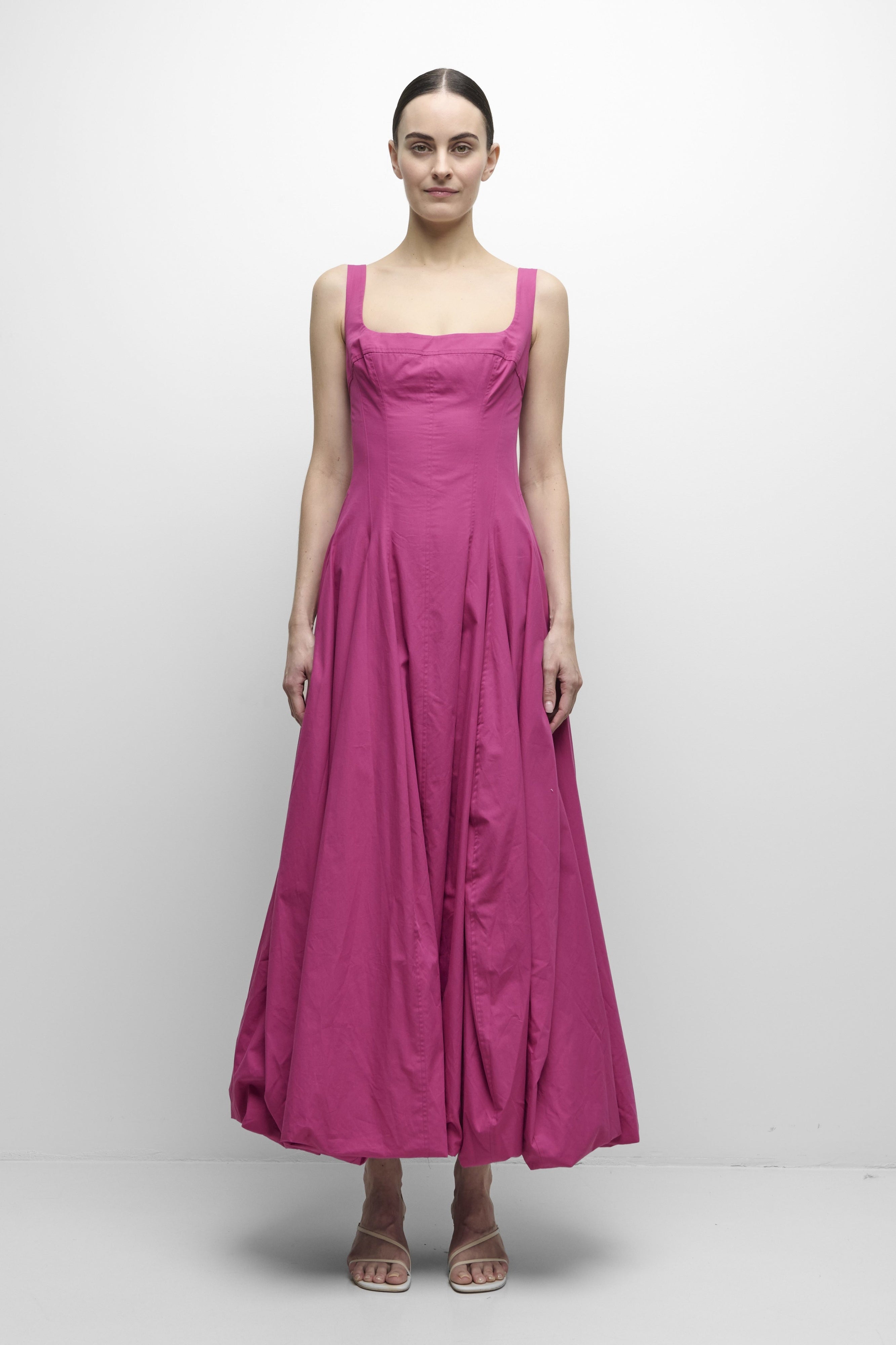 HALLY COTTON BUBBLE MIDI DRESS - Dresses - Sassanova
