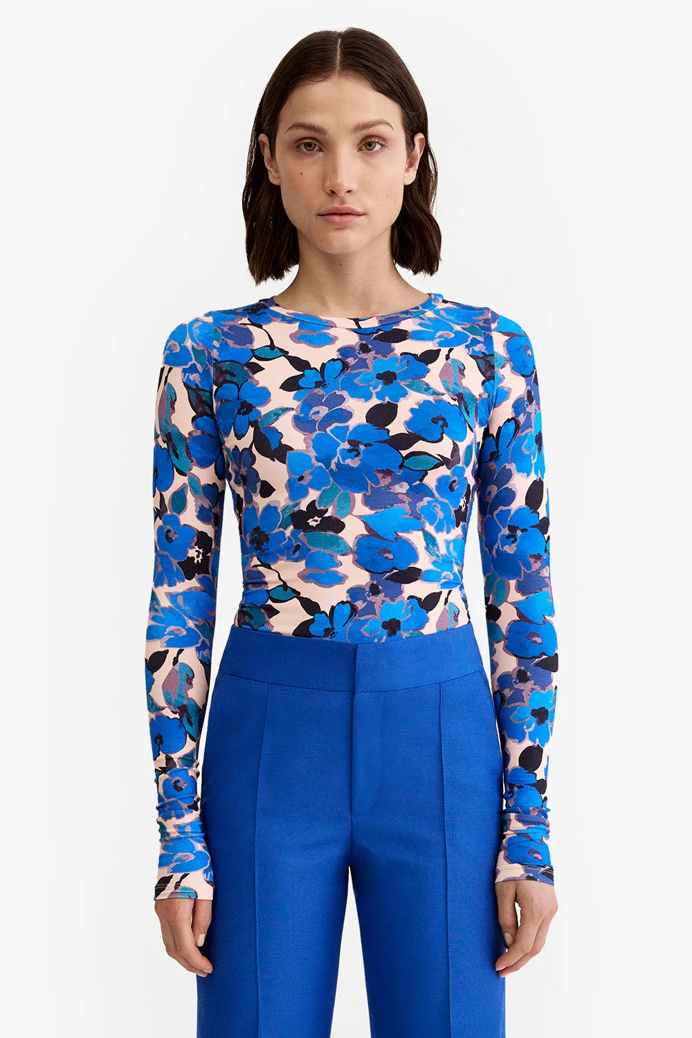 SCRUNCH SLEEVE CREWNECK TEE - T-shirts - Sassanova