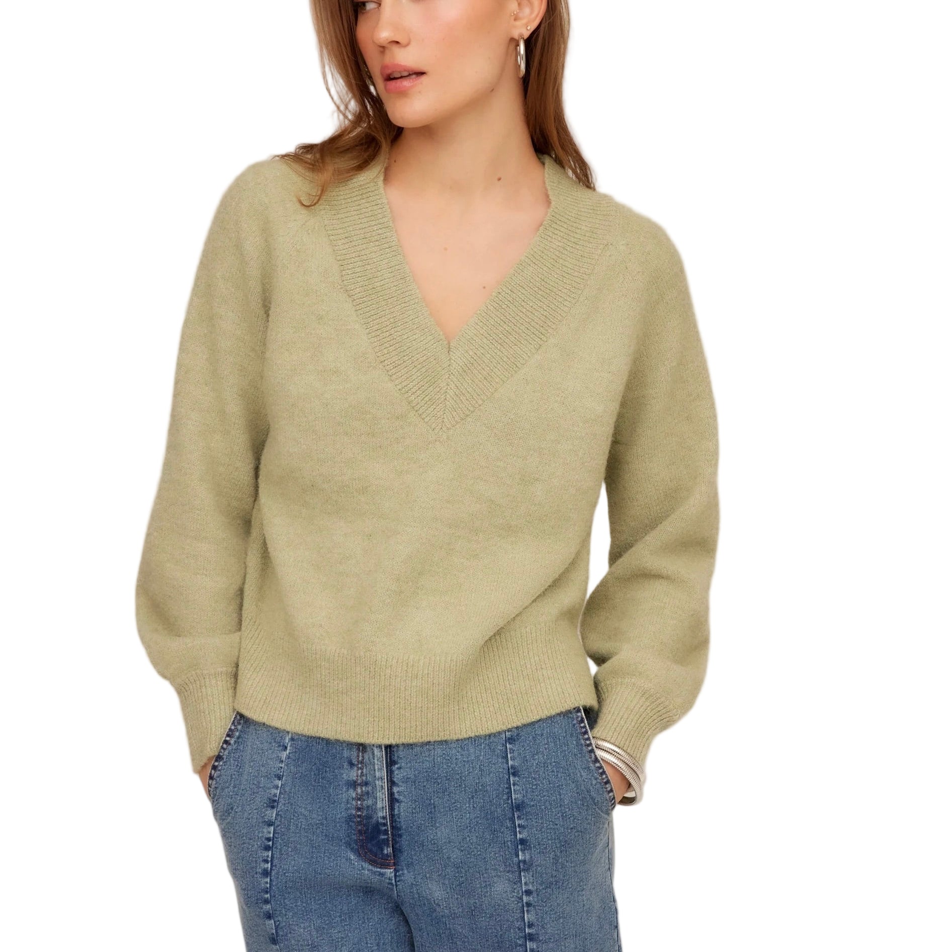 HEATHER V NECK SWEATER
sassanova