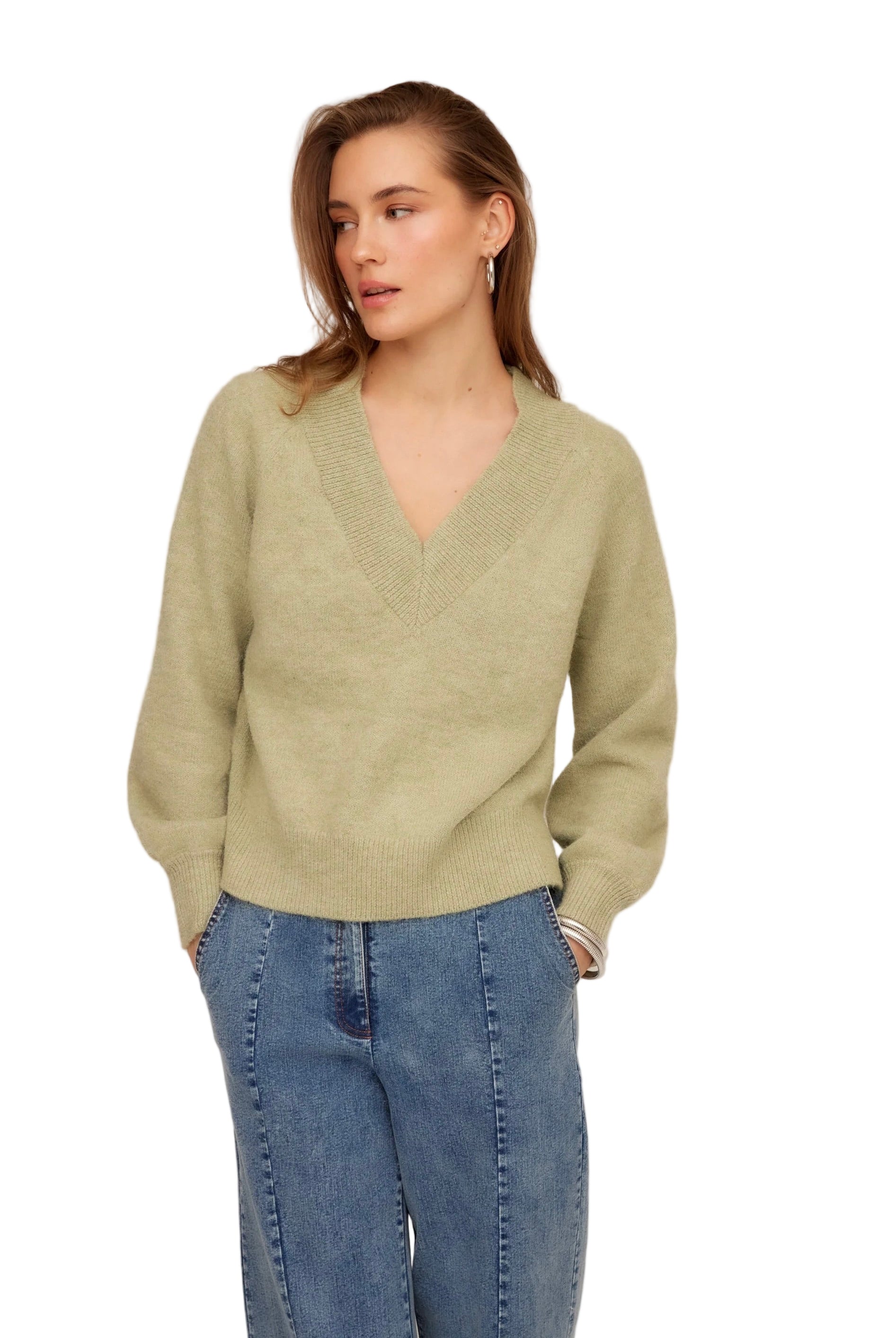 HEATHER V NECK SWEATER
sassanova